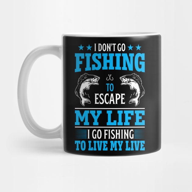 I don't go fishing to escape my life by Crostreet